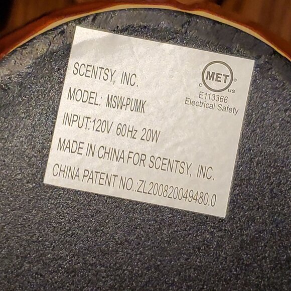 Scentsy Pumpkin Electric Wax Warmer Ceramic Autumn Fall Home Decor Retired - Picture 4 of 13